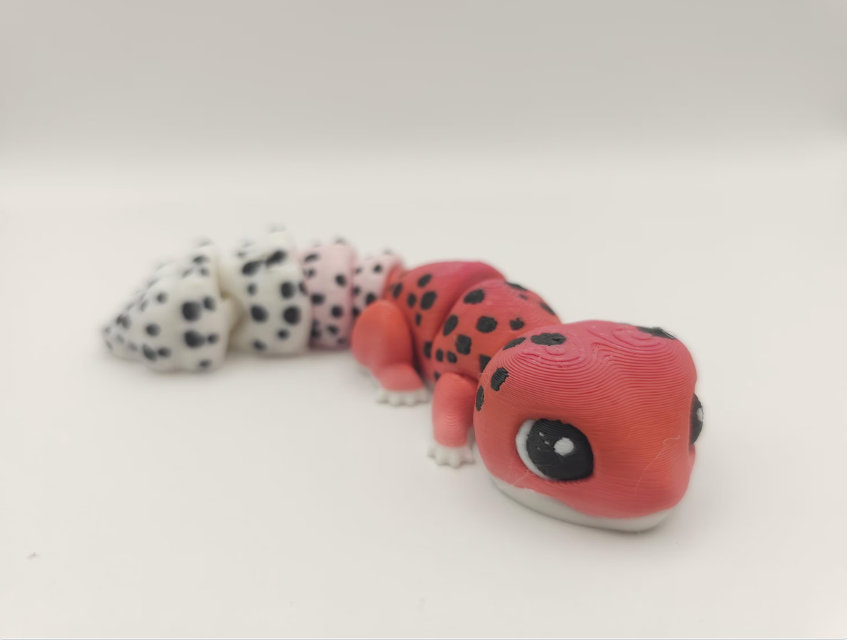 Flexi Leopard Gecko | Articulated Colorful Fidget Animal | Gift for Him/Her | Cute Articulated 3D Printed Desk Toy